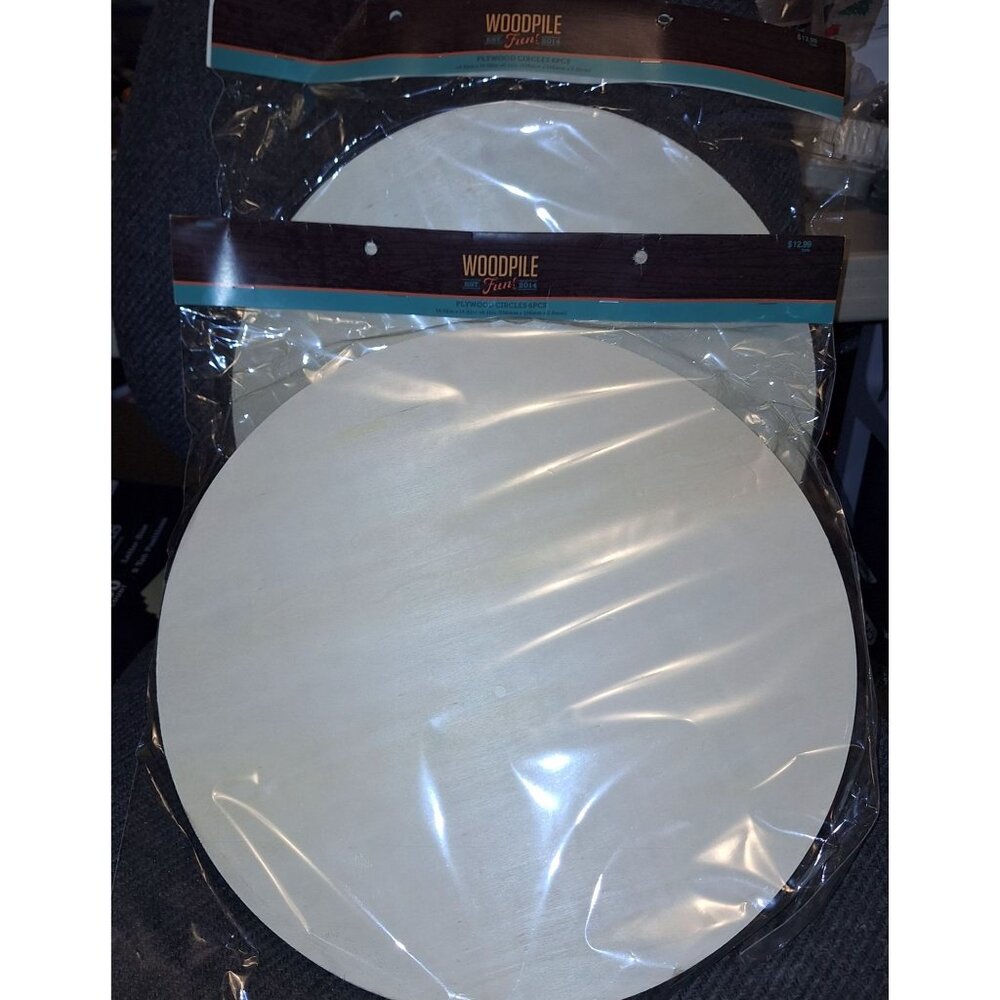 Woodpile Fun! Craft Wood Circle Round Disc 12" Birch Plywood Set of 2 Packages